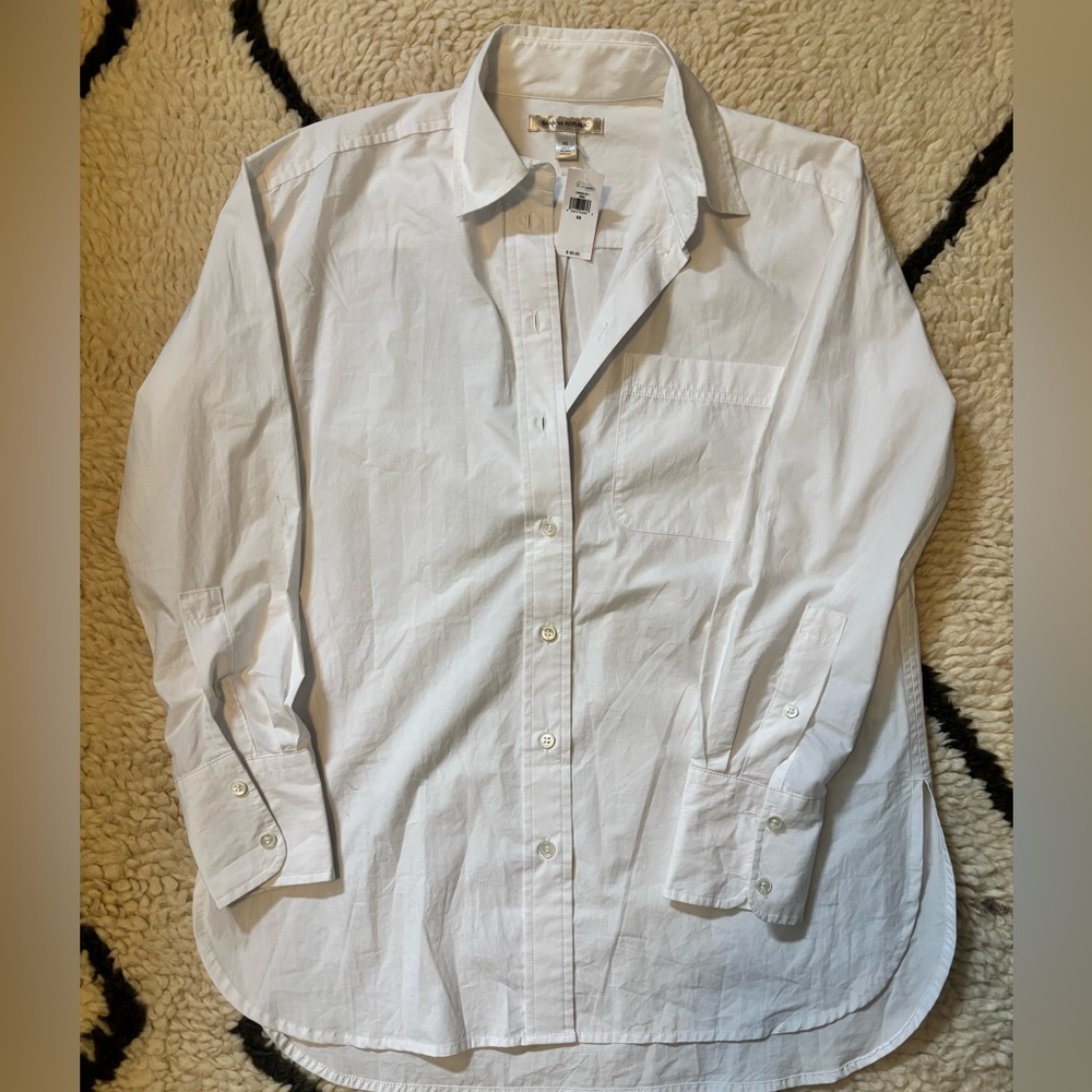 NWT Banana Republic oversized cotton poplin button down size XS